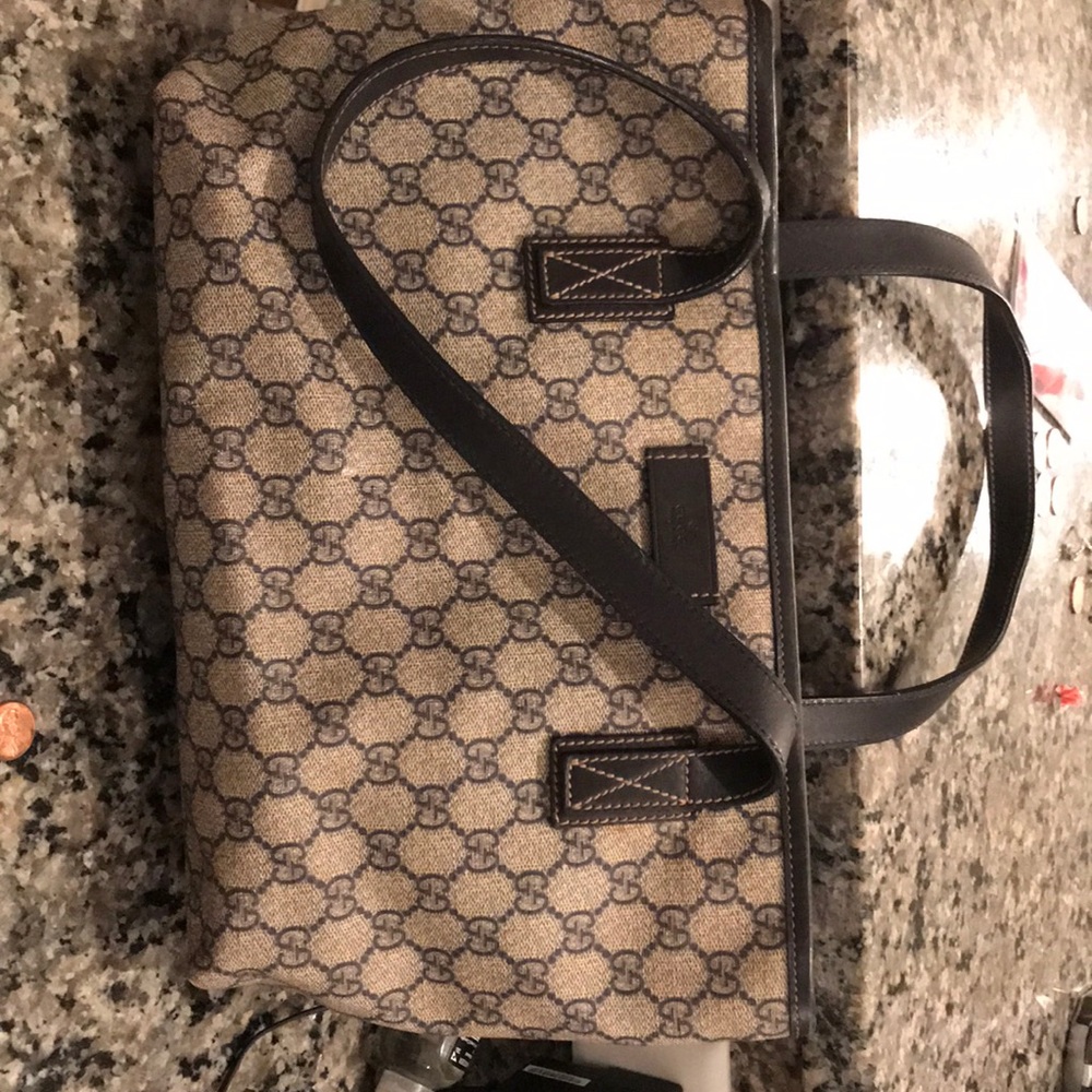 Gucci GG Supreme Tote Bag Coated Canvas in Blue
